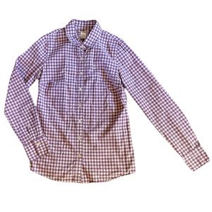 J Crew The Perfect Shirt Purple Gingham 00
